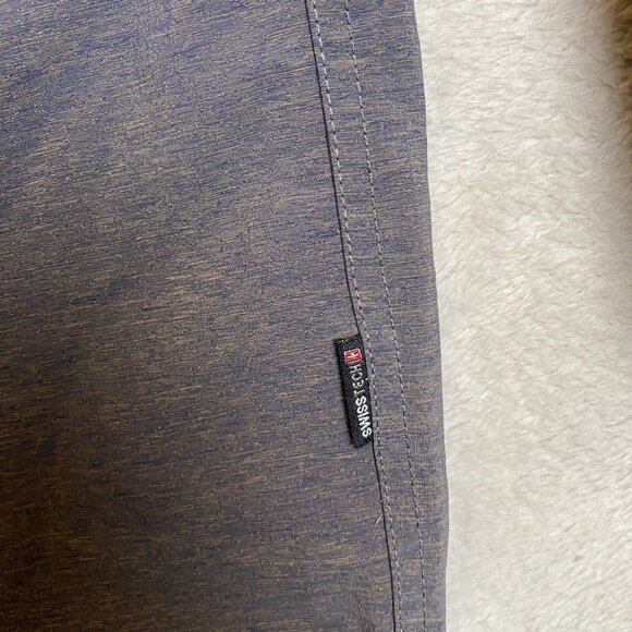 SwissTech Mens Shirt S Charcoal Button-Up Long Sleeve Comfortable Fit - Picture 6 of 10